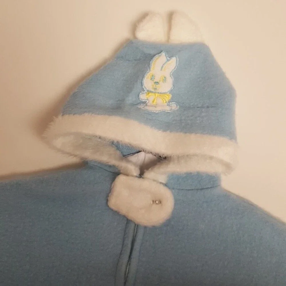 Vintage Blue Bunny Wearable Blanket